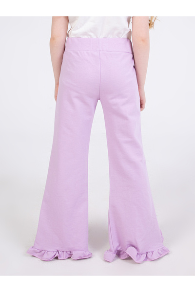 Denokids Girls' Ruffled Lilac Sweatpants