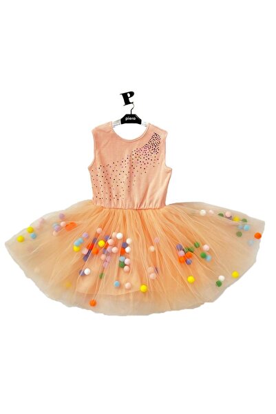 By Piera 09287 Model Rochie Copii cu Pompon