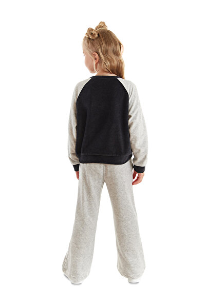 Denokids Girl's Twin Gazelle Velvet Tracksuit Set