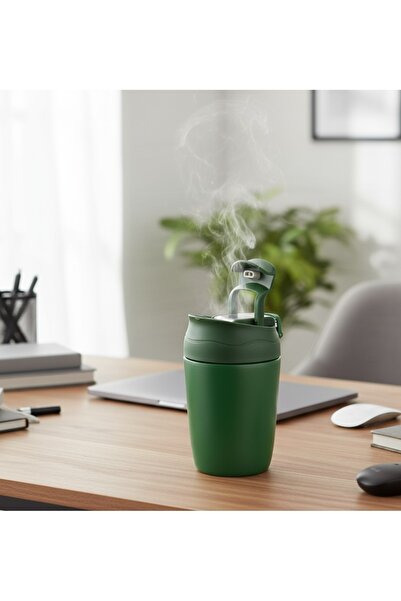 Titiz Plastik Termos Kahve Bardak Paslanmaz Çelik Sıcak Soğuk İçecek 350 ml