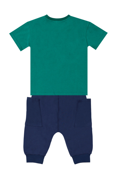 Denokids Set tricou de vară și pantaloni scurți capri cu crocodil amuzant pentru băiat, cu buzunare