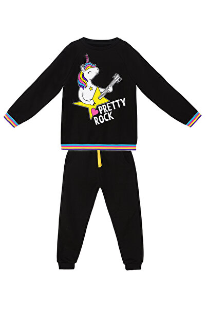 MSHB&G Rock Unicorn Patterned Girl's Tracksuit Set