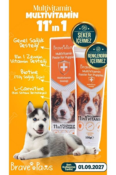 BRAVE PAWS Baby Dog Vitamin: Yavru Köpek Bağışıklık ve Gelişim Takviyesi 100 ...
