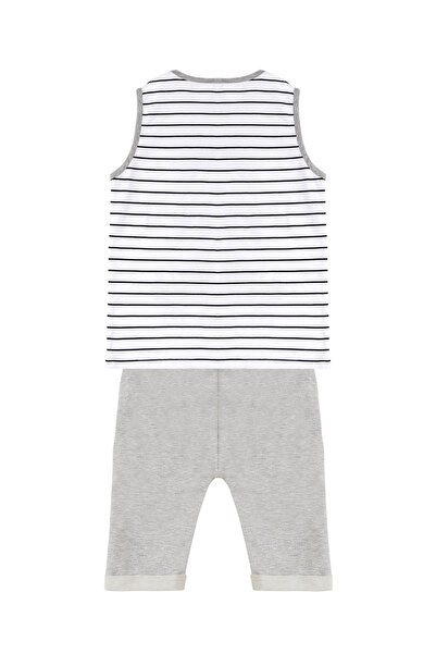 Denokids Construction Tool Boys Summer Striped T-Shirt Capri Shorts Set