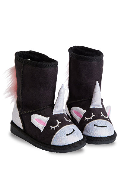 Denokids Dívčí boty s černým jednorožcem