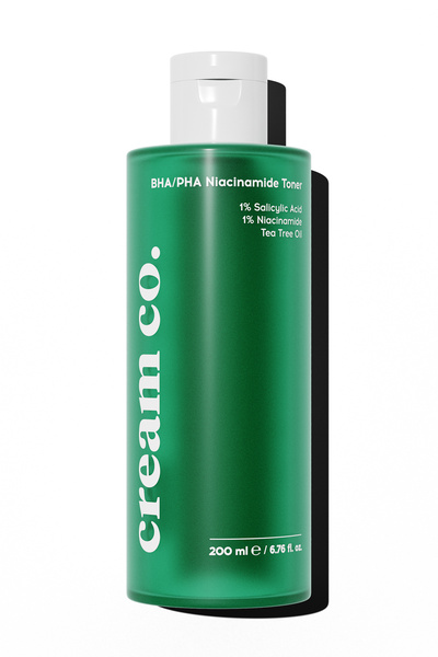 Cream Co. 200ml AHA/BHA Vitamin C Daily Facial Exfoliating, Facial Lotion for Oily, Combination & No