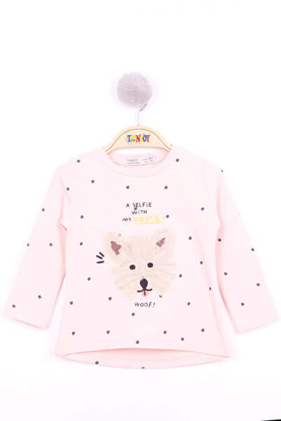 Toontoy Baby Girl Dog Embroidered T-Shirt