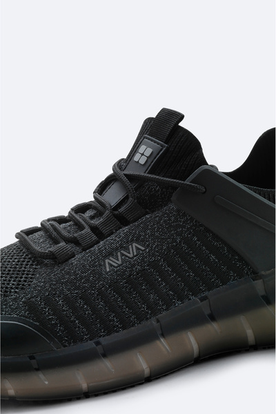 Avva Men's Black Flexible Sole Sneaker A32y8002