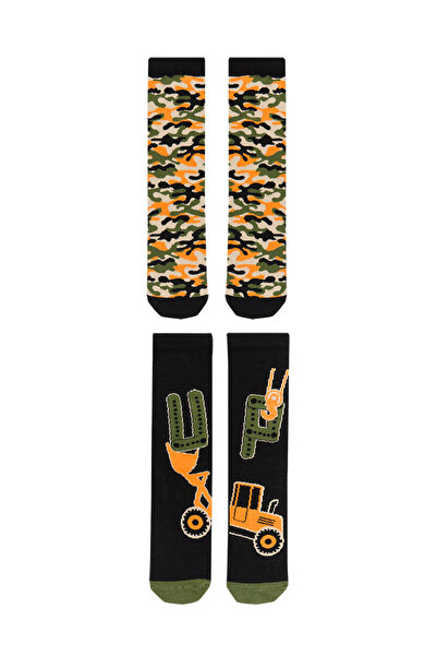 MSHB&G Комплект камуфлажни шарени чорапи за момче от 2 части - Up Dozer