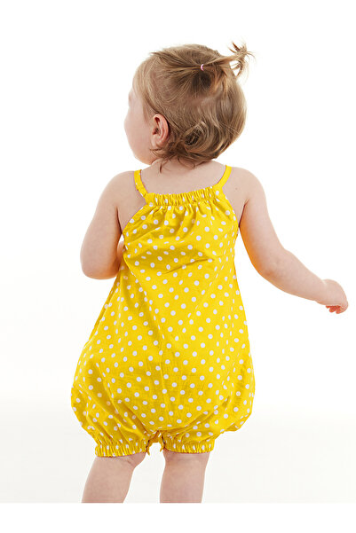 Denokids Bee Baby Girl Poplin Yellow Jumpsuit
