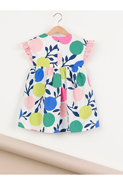 MSHB&G Lány poplin nyári ruha - narancssárga fodros