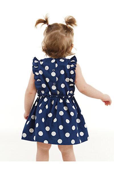 Denokids Poplin Ruffle Summer Dress for Baby Girl - Polka Dot Strawberry Pattern