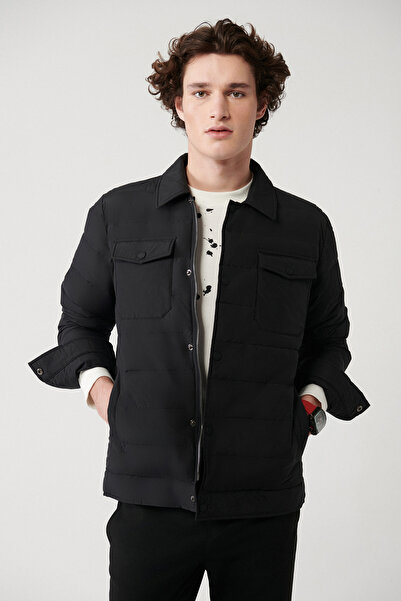 Avva Palton clasic pentru bărbați, cu puf de gâscă, hidrofug și rezistent la vânt A32y6022