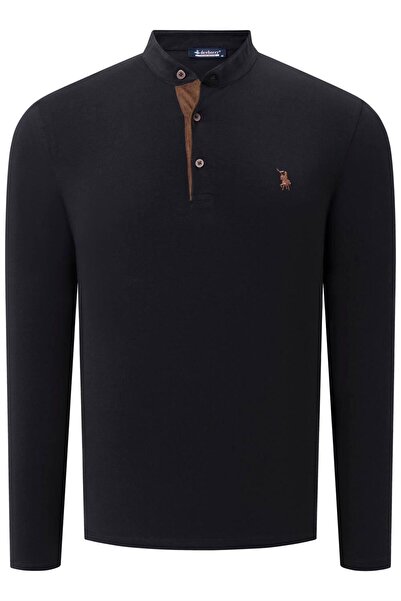 Dewberry TRIPLE SET V4009 DEWBERRY MEN'S SWEATSHIRT-BLACK-DARK BLUE-ANTHRACITE