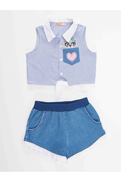 Denokids Джинсовий костюм для дівчинки єнота Сорочка