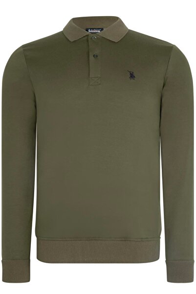 Dewberry V4007 DEWBERRY ERKEK SWEATSHIRT-KOYU HAKİ