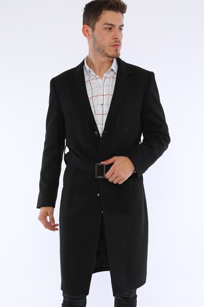 Dewberry PLT8400 ERKEK PALTO-SİYAH