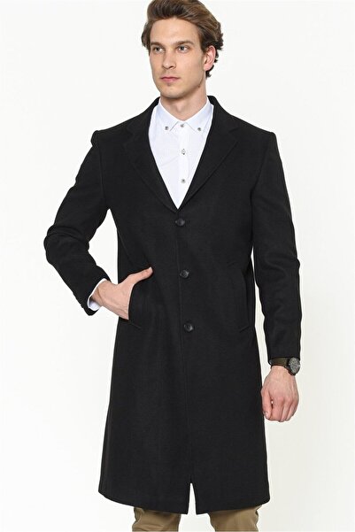 Dewberry PLT8363 ERKEK PALTO-SİYAH