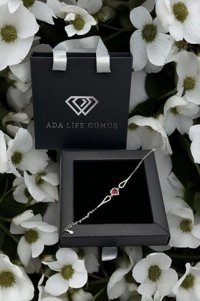 ADA LİFE GÜMÜŞ (ÇANTALI KUTULU)925 Ayar Gümüş Pırlanta Kalp Model Kadın Bileklik