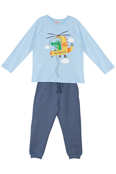 Denokids Fiú helikopter hosszú ujjú póló és nadrág szett