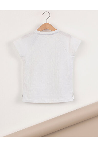Ollie&Olla Pat Detailed Boy's White T-Shirt