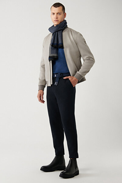 Avva Чоловічі темно-сині штани з діагональним візерунком Carrot Fit A32Y3061