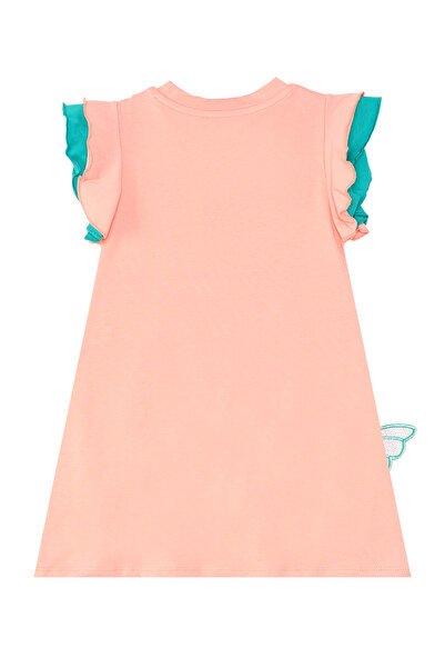 Denokids Pink Mermaid - Κοριτσίστικο καλοκαιρινό χτενισμένο βαμβακερό φόρεμα