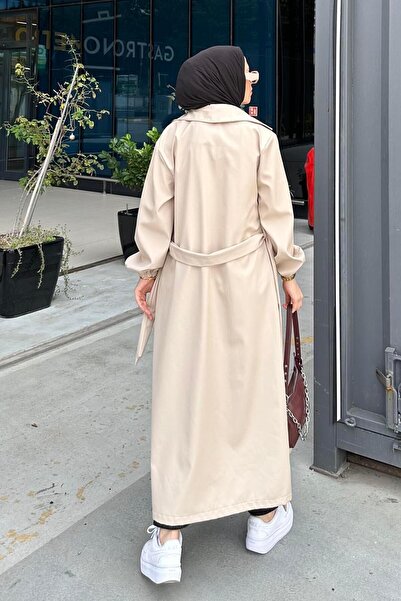 lamelif Καμπαρντίνα με κουμπιά Μπεζ