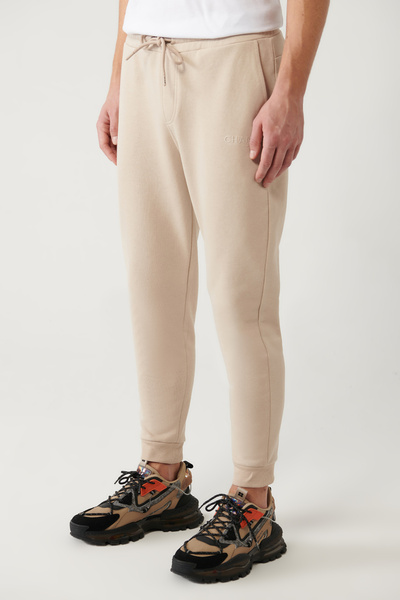 Avva Μπεζ ανδρική φούτερ - 3 κλωστές, μέση με κορδόνια, εμπριμέ A32y3411