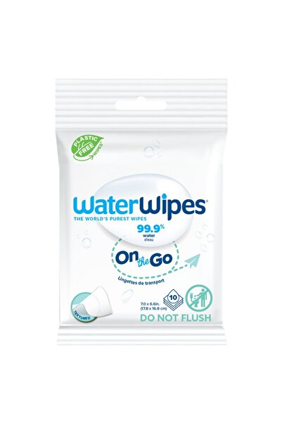 WaterWipes مناديل مبللة 99.9% ماء بدون رائحة لطيفة على البشرة عبوة من 10 مناديل