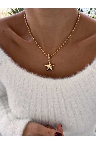 HERCY Gold Charm Top Zincir Çelik Kolye | Paslanmaz Çelik Charm Kolye | Gold ...