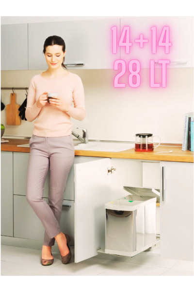 GRİMALDİ PELİKAN 21200 14+14=28 LT ÇİFT BÖLMELİ ÇÖP KOVASI