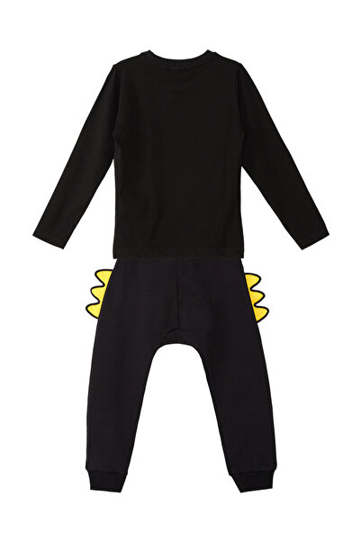 Denokids Boy's Rap Dino T-Shirt and Plaid Pants Set