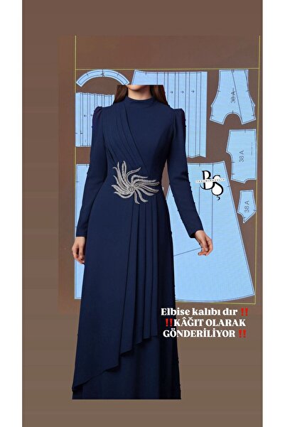 MODA TESETTÜR ABİYE ELBİSE DIY KESİM DİKİM KALIBI DIR !! 36-56
