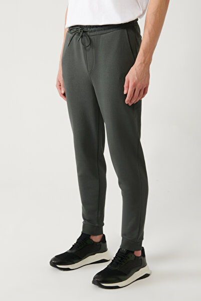 Avva Erkek Haki Beli Bağcıklı 2 İplik Şardonsuz Eşofman Altı A32Y3456