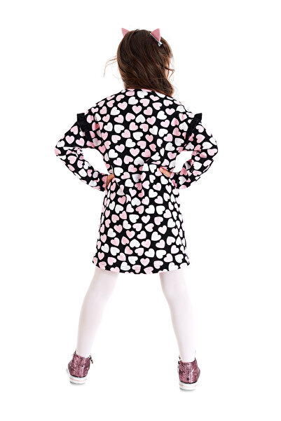 Denokids Сребърна рокля с дълъг ръкав за момиче