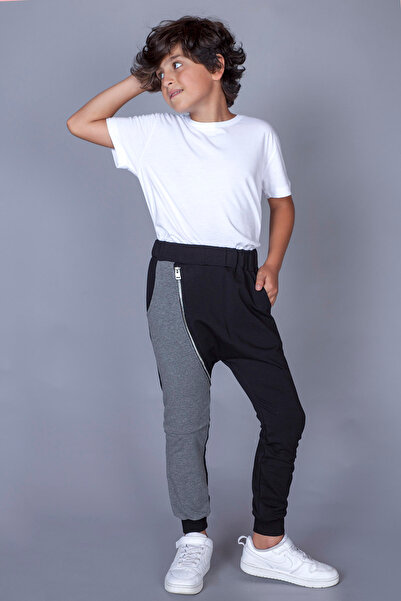 Toontoy Boy's Sweatpants - Shalwar Type, Zipper Detailed
