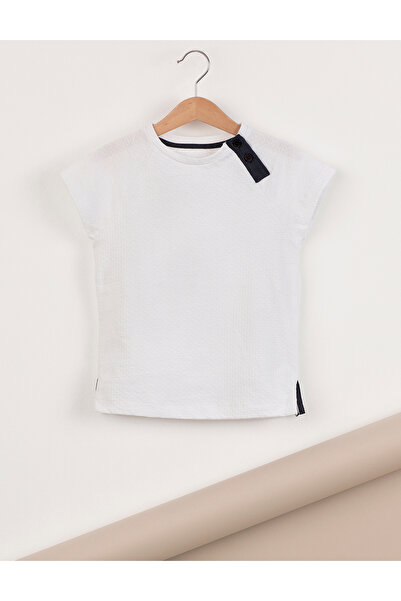 Ollie&Olla Pat Detailed Boy's White T-Shirt