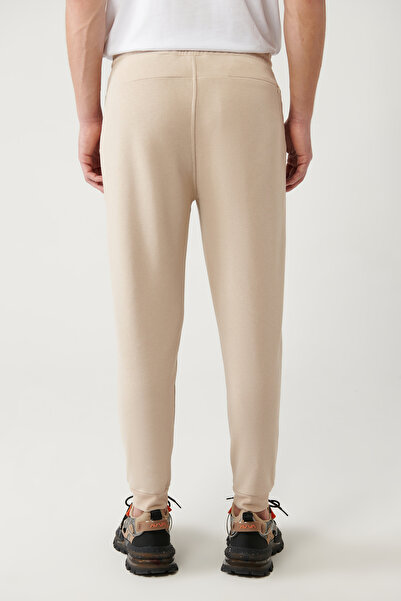 Avva Μπεζ ανδρική φούτερ - 3 κλωστές, μέση με κορδόνια, εμπριμέ A32y3411