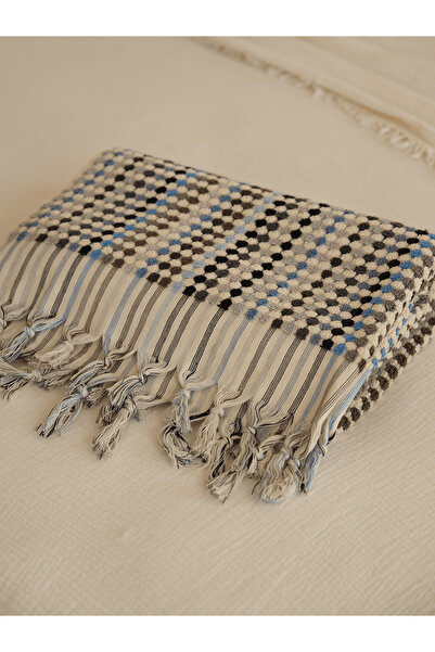 NEEDLE Polka Dot Mavi Vücut Havlusu