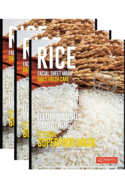 Dermal Aydınlatıcı ve Pürüzsüzleştirici Pirinç Maskesi 25gr 3'lü Set