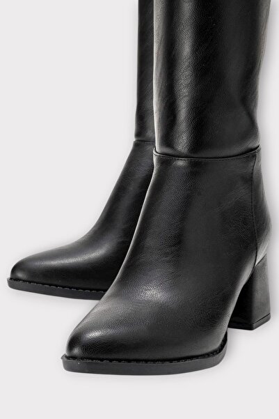 Liger Жіночі чоботи на підборах ЧОРНІ