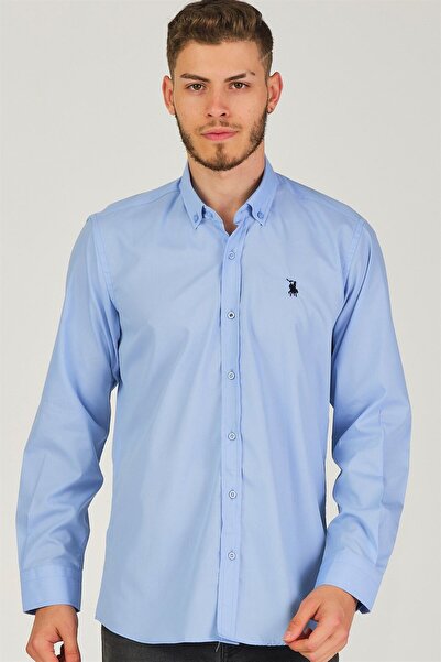 Dewberry Men's Regular Fit Button-Down Collar Embroidered Casual Stylish Long...