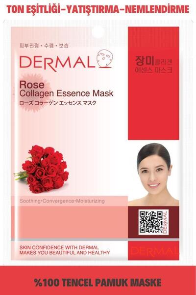Dermal Nemlendirici ve Pürüzsüzleştirici Gül Özlü Kolajen Maske 23gr