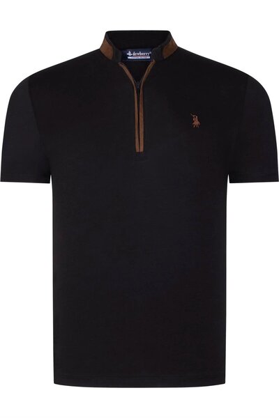 Dewberry Erkek Fermuarlı T-Shirt Pamuklu Basic Rahat Günlük Spor Minimal Model