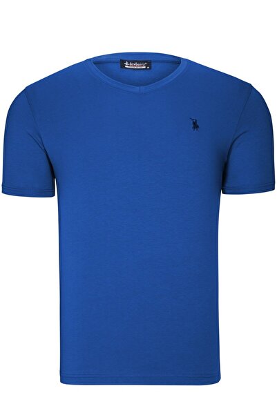 Dewberry T8568 V-Neck Men's T-Shirt - Light Sax