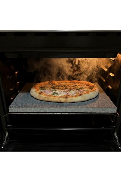 SeplyHome 30x30 + 30x40 Doğal Bazalt Pizza Taşı Seti – Çıtır Tabanlı Taş Fırı...