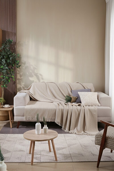 Miracolo Home Husa de scaun din bumbac cu franjuri frontale 170x210