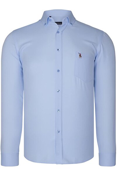 Dewberry Men's Elegant Lapel Embroidered Button-Down Casual Stylish Shirt