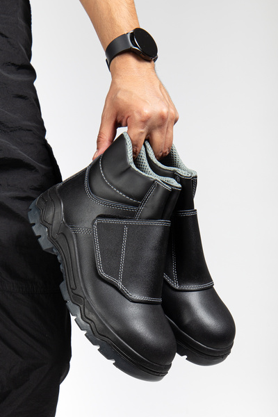 e&e Mekap 026 S2 Kaynakçı Botu Sağlam Hakiki Deri Suya Karşı Dayanıklı Çelik Burunlu Cırtlı İş Botu